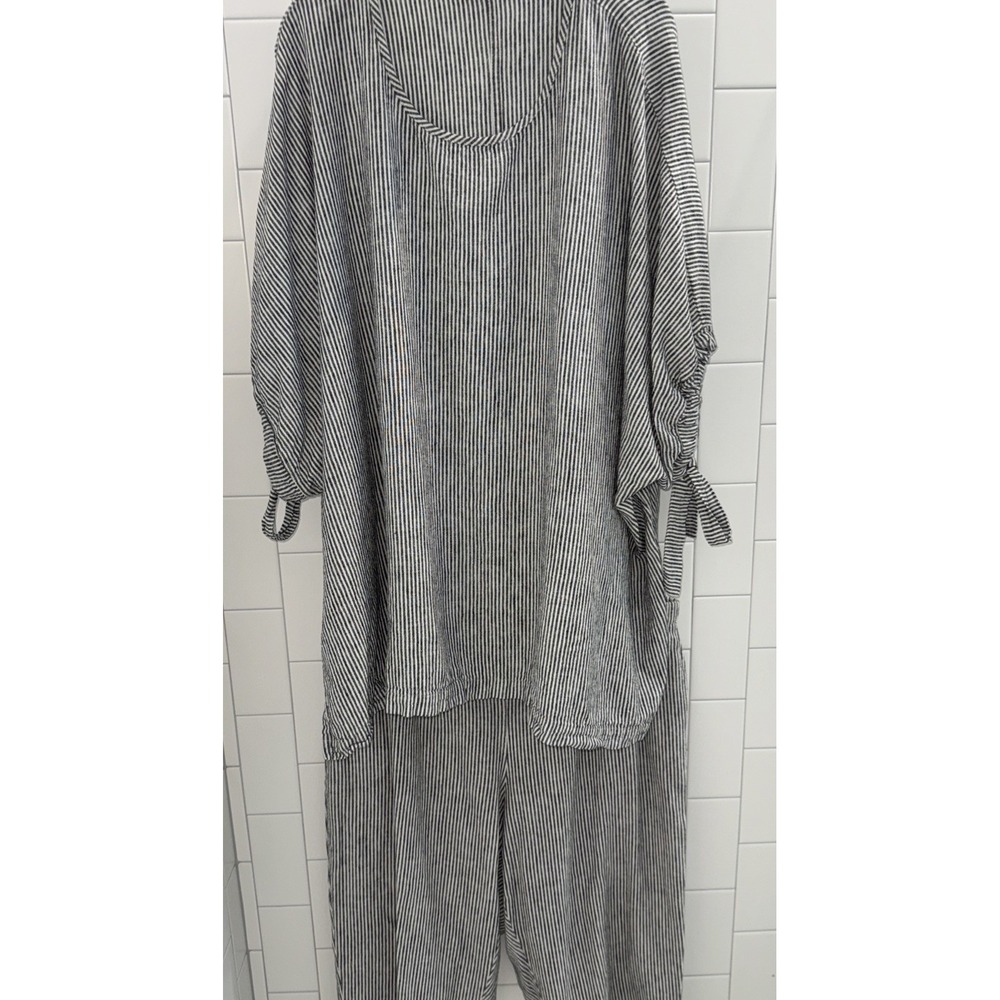 Isolde Roth Linen Blend Set Top & Capris Lagenlook Size 50/52 Italy Minimalist